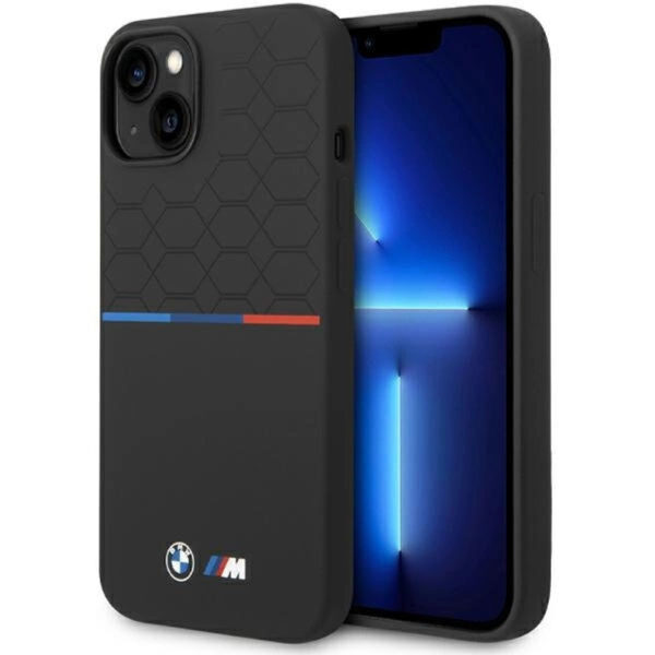Etui iPhone 15 | 14 | 13 BMW M Silicone Pattern Black with MagSafe (BMW000817-0)